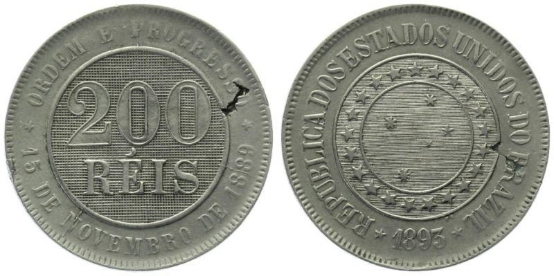 Brasilien 200 Reis 1893